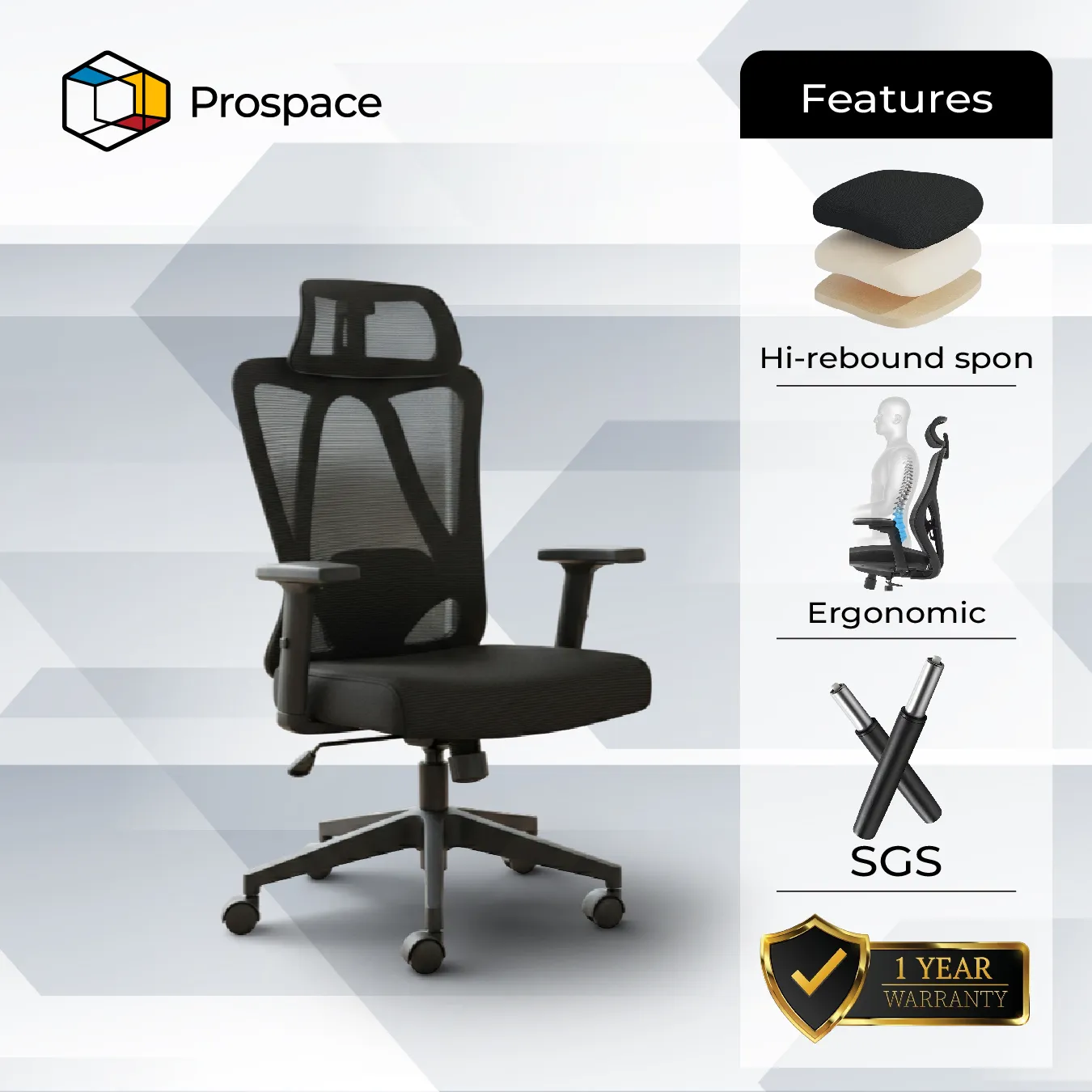 PROSPACE Kursi Kantor - B-BGY00801