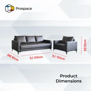 PROSPACE Sofa Kulit Ruang Tamu Kantor – B-SF003