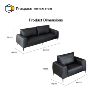 PROSPACE Sofa Kulit Ruang Tamu Kantor – B-SF003