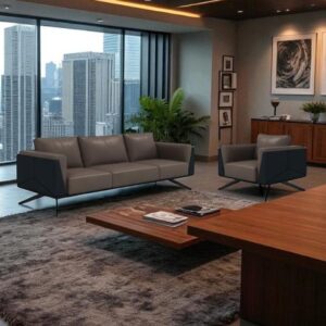 PROSPACE Sofa Kulit Ruang Tamu Kantor - B-SF004