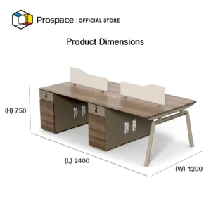 PROSPACE Meja Kerja Staff Workstation 4 Seat - B-ZYZ004
