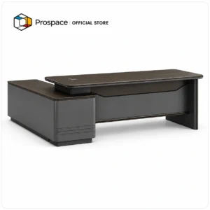 PROSPACE Executive Desk B-BT012 with a modern design, spacious work surface, and side storage cabinet
