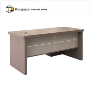 PROSPACE B-BT01601 executive desk with wood finish, 25 mm desktop, E0 grade material, and integrated cable box