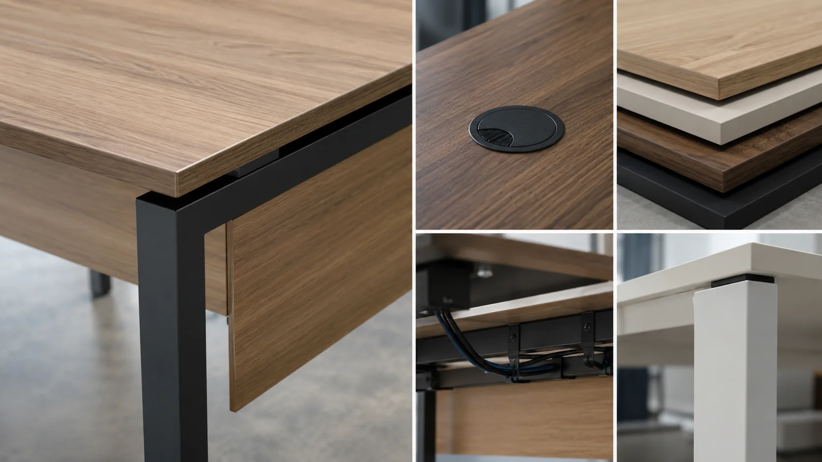 Detail material dan finishing meja kantor berkualitas