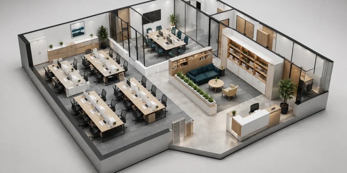 Perencanaan dan desain tata ruang kantor yang efisien